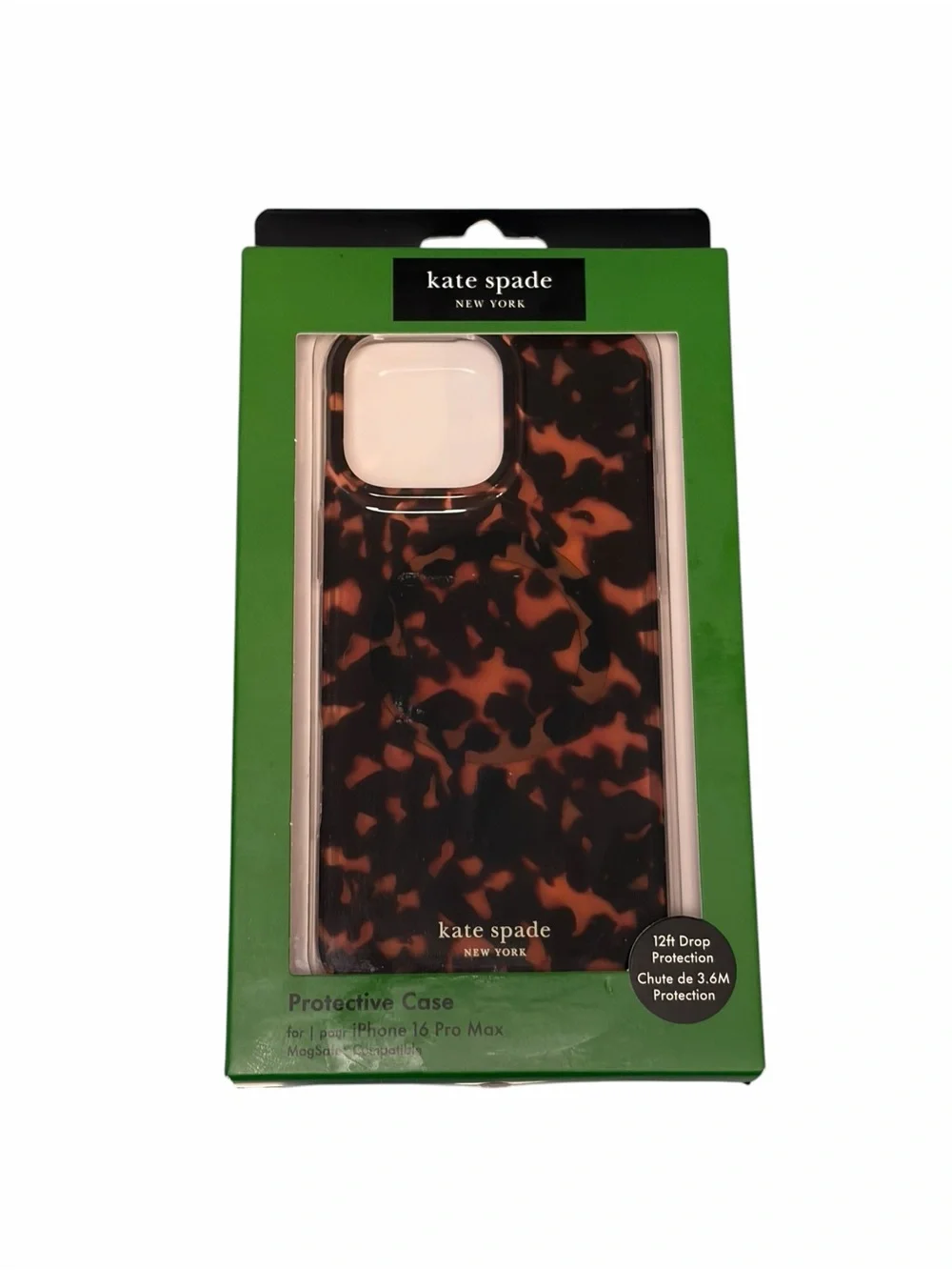 Kate Spade Tortoiseshell iPhone 16 Pro Max Protective Case Brown/Black Mag Safe